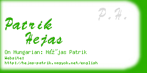 patrik hejas business card